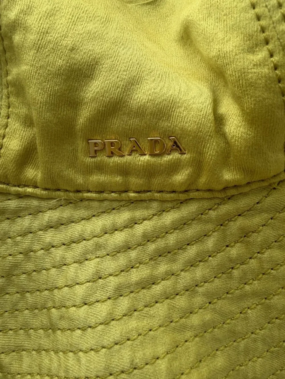 PRADA Size Small (S) Yellow Nylon Bucket Hat Wide Brim Sun Hat